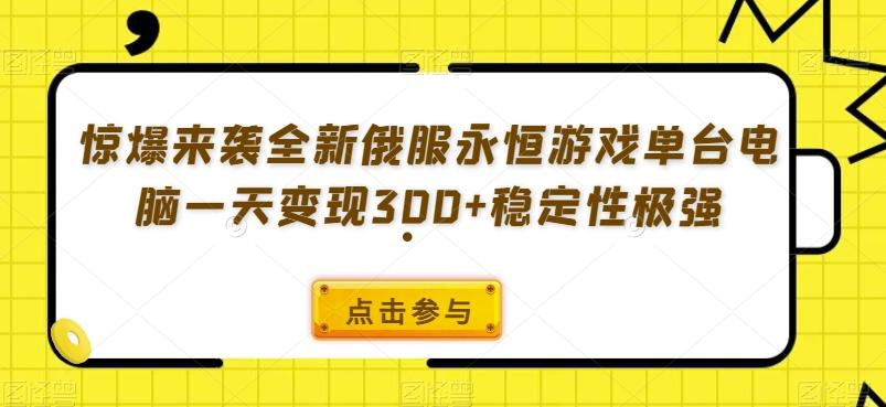 惊爆来袭全新俄服永恒游戏单台电脑一天变现300+稳定性极强-归鹤副业商城