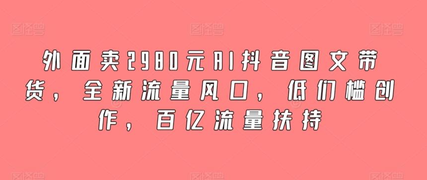 外面卖2980元AI抖音图文带货，全新流量风口，低们槛创作，百亿流量扶持-归鹤副业商城