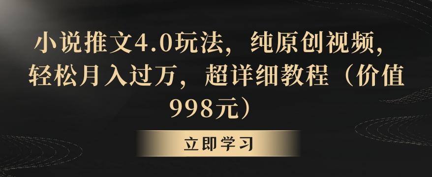 小说推文4.0玩法，纯原创视频，轻松月入过万，超详细教程(价值998元)【揭秘】-归鹤副业商城