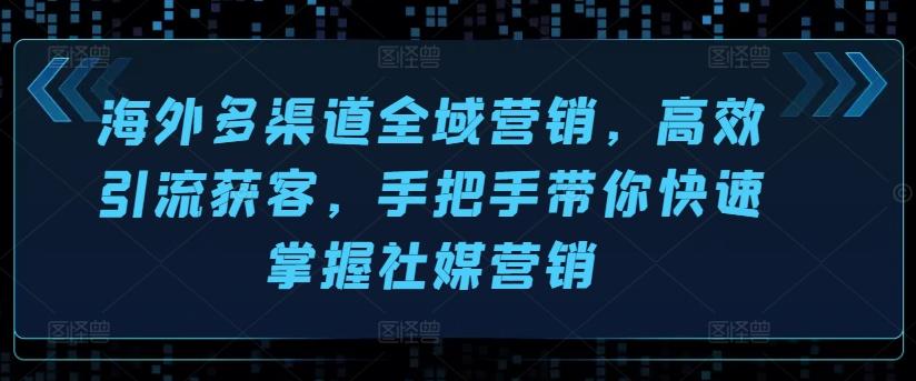 海外多渠道全域营销，高效引流获客，手把手带你快速掌握社媒营销-归鹤副业商城