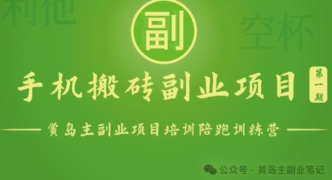 手机搬砖小副业项目训练营1.0，实测1小时收益50+，一部手机轻松日入100+-归鹤副业商城