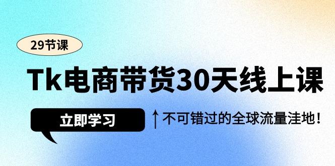 (9463期)Tk电商带货30天线上课，不可错过的全球流量洼地(29节课)-归鹤副业商城