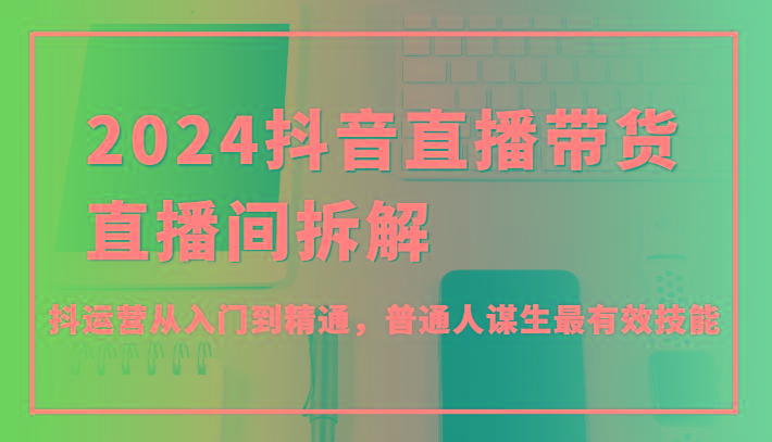 2024抖音直播带货直播间拆解，抖运营从入门到精通，普通人谋生最有效技能-归鹤副业商城