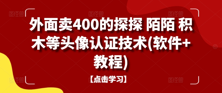 外面卖400的探探 陌陌 积木等头像认证技术(软件+教程)-归鹤副业商城