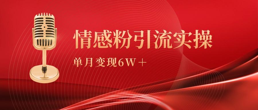 (9473期)单月变现6w+，情感粉引流变现实操课-归鹤副业商城