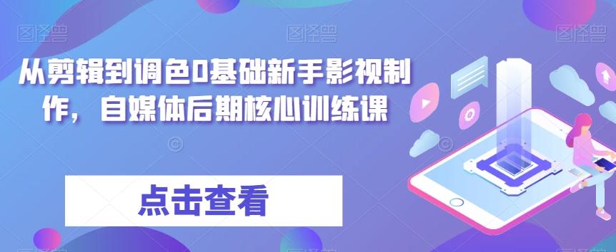 从剪辑到调色0基础新手影视制作，自媒体后期核心训练课-归鹤副业商城