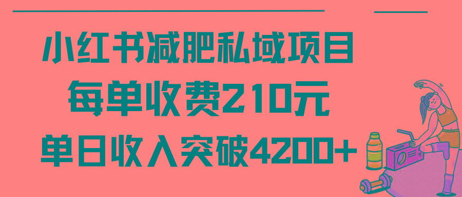 (9466期)小红书减肥私域项目每单收费210元单日成交20单，最高日入4200+-归鹤副业商城