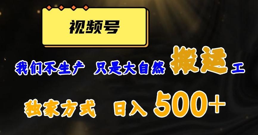 视频号轻松搬运日赚500+，一个1分钟1条原创视频【揭秘】-归鹤副业商城