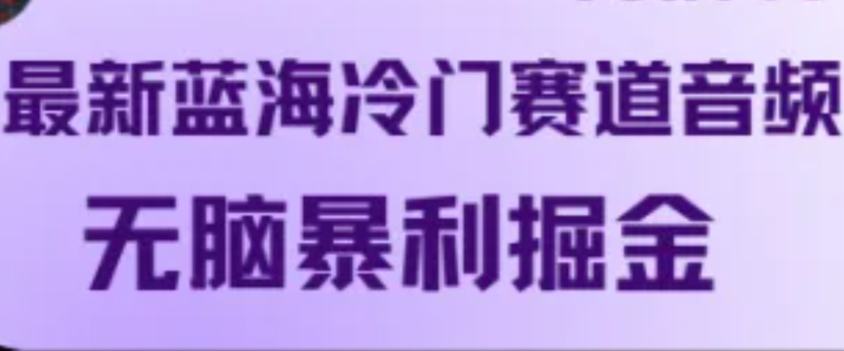 最新蓝海冷门赛道音频，无脑暴利掘金-归鹤副业商城