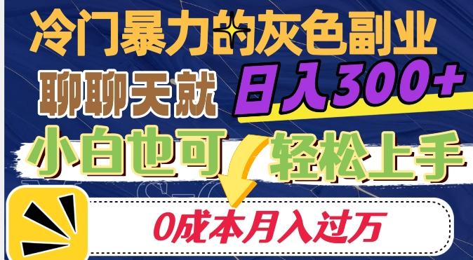 冷门暴利的副业项目，聊聊天就能日入300+，0成本月入过万【揭秘】-归鹤副业商城