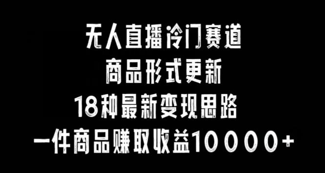 无人直播冷门赛道，商品形式更新，18种变现思路，一件商品赚取收益10000+【揭秘】-归鹤副业商城