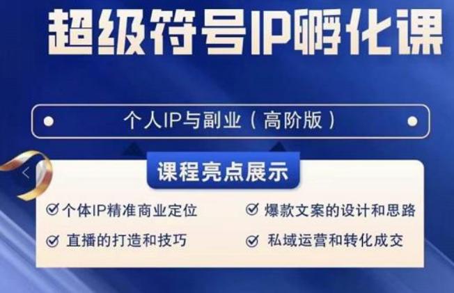 超级符号IP孵化高阶课，建立流量思维底层逻辑，打造属于自己IP（51节课）-归鹤副业商城