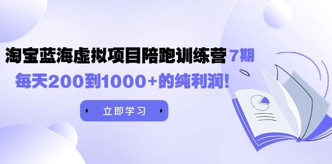 (9541期)黄岛主《淘宝蓝海虚拟项目陪跑训练营7期》每天200到1000+的纯利润-归鹤副业商城