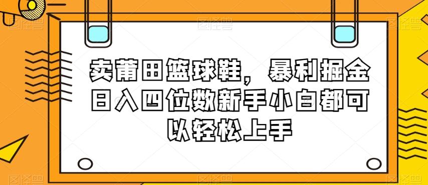 卖莆田篮球鞋，暴利掘金日入四位数新手小白都可以轻松上手【揭秘】-归鹤副业商城