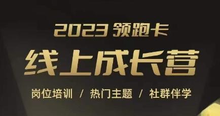 2023领跑卡线上成长营，淘宝运营各岗位培训，直通车、万相台、引力魔方、引流等，帮助突破成长瓶颈-归鹤副业商城