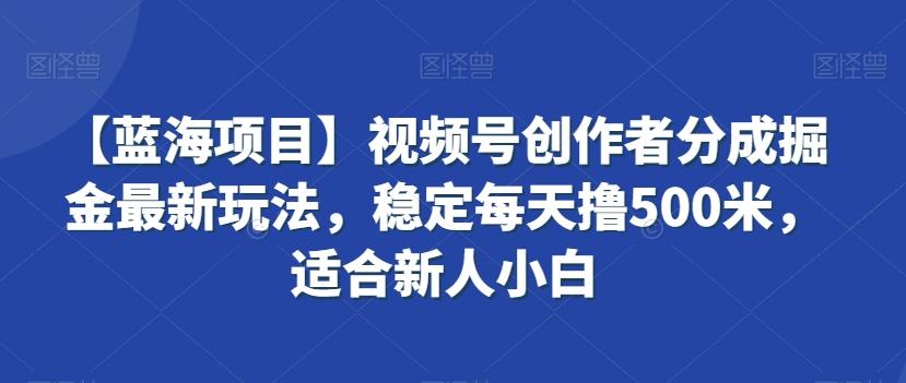 【蓝海项目】视频号创作者分成掘金最新玩法，稳定每天撸500米，适合新人小白【揭秘】-归鹤副业商城