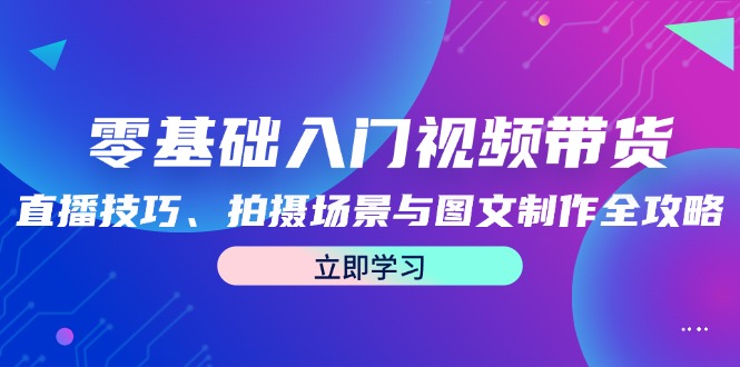 零基础入门视频带货：直播技巧、拍摄场景与图文制作全攻略-归鹤副业商城