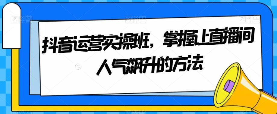 抖音运营实操班，掌握让直播间人气飙升的方法-归鹤副业商城