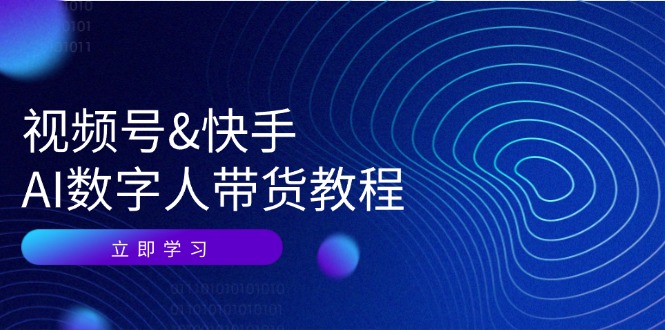 视频号快手AI数字人带货教程：认知、技术、运营、拓展与资源变现-归鹤副业商城