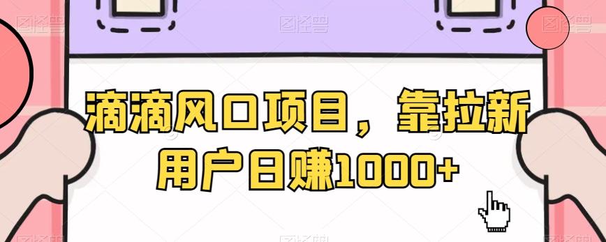 滴滴风口项目，靠拉新用户日赚1000+-归鹤副业商城