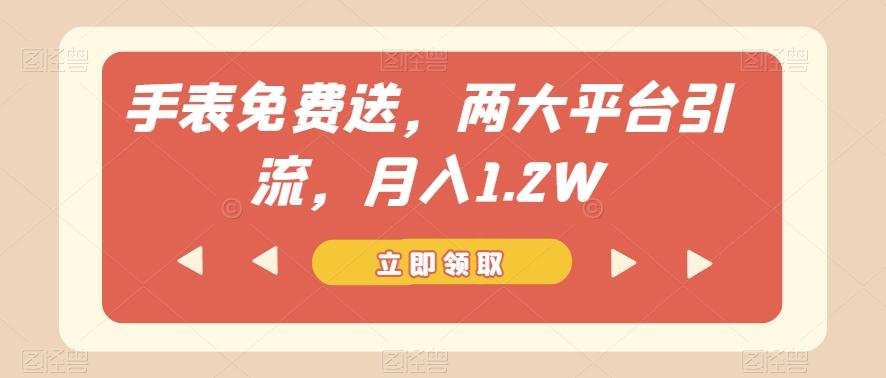 手表免费送，两大平台引流，月入1.2W【揭秘】-归鹤副业商城