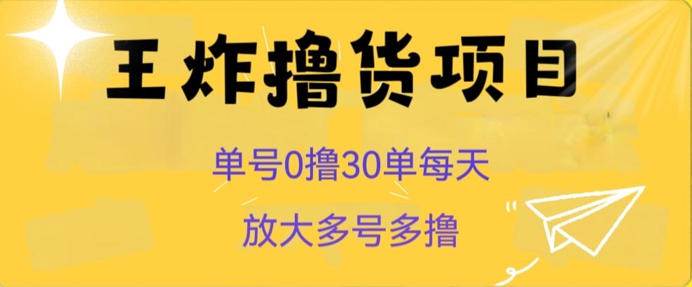 王炸撸货项目，单号0撸30单每天，多号多撸【揭秘】-归鹤副业商城