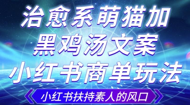 治愈系萌猫加+黑鸡汤文案，小红书商单玩法，3~10天涨到1000粉，一单200左右-归鹤副业商城