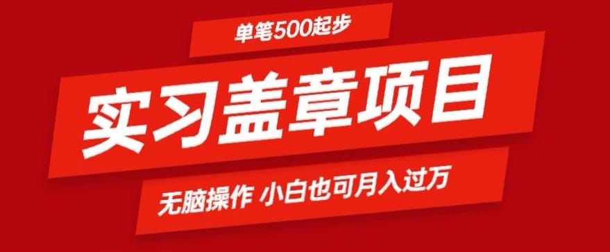 实习代盖章项目一单500起普通人可落地项目小白也可轻易上手-归鹤副业商城