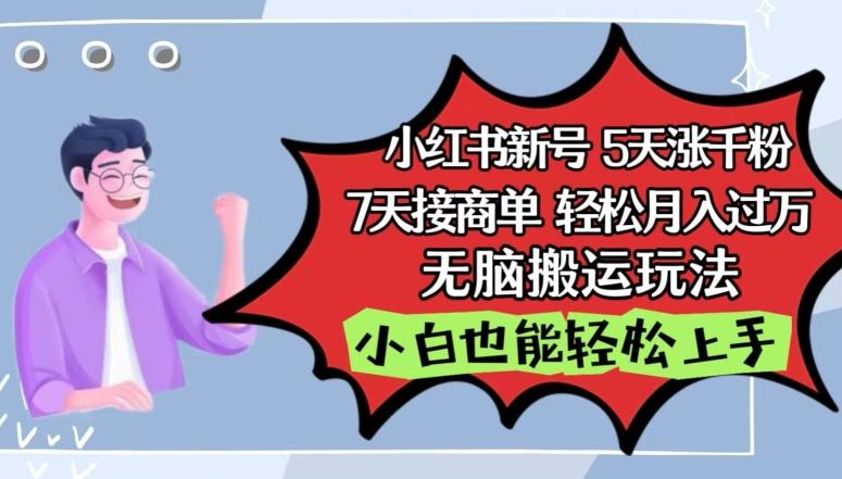 小红书影视泥巴追剧5天涨千粉，7天接商单，轻松月入过万，无脑搬运玩法【揭秘】-归鹤副业商城