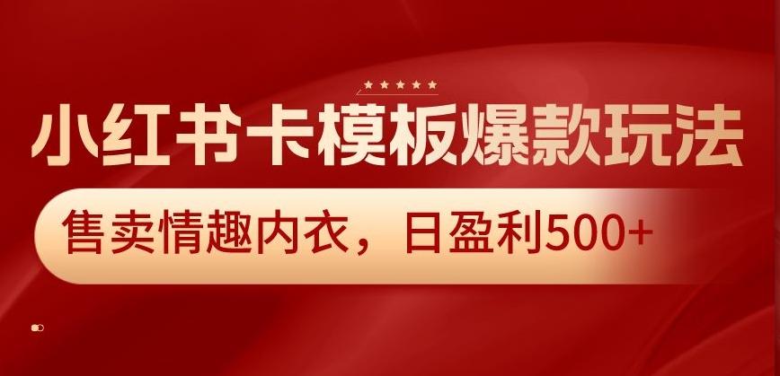 小红书卡模板爆款玩法，售卖情趣内衣，日盈利500+【揭秘】-归鹤副业商城