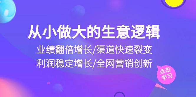 从小做大生意逻辑：业绩翻倍增长/渠道快速裂变/利润稳定增长/全网营销创新-归鹤副业商城