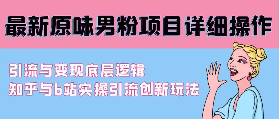 最新原味男粉项目详细操作 引流与变现底层逻辑+知乎与b站实操引流创新玩法-归鹤副业商城