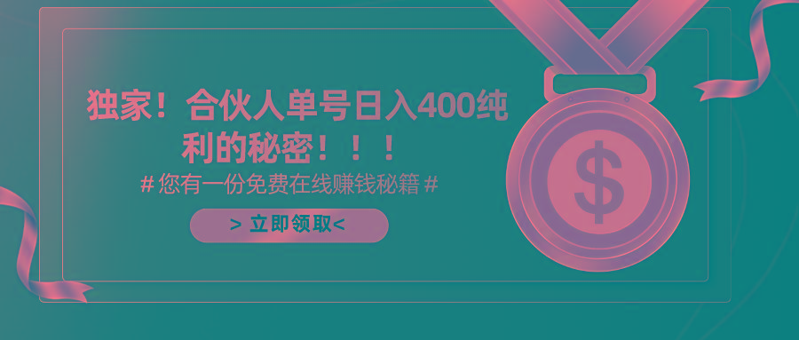 (10028期)合伙人广告撸金最新玩法，每天单号400纯利-归鹤副业商城