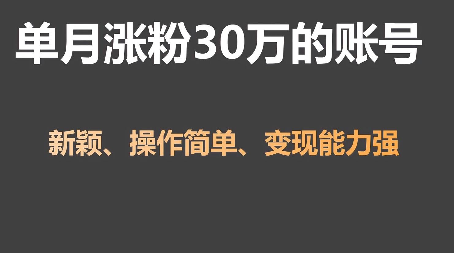 单月涨粉30万，带货收入20W，5分钟就能制作一个视频！-归鹤副业商城