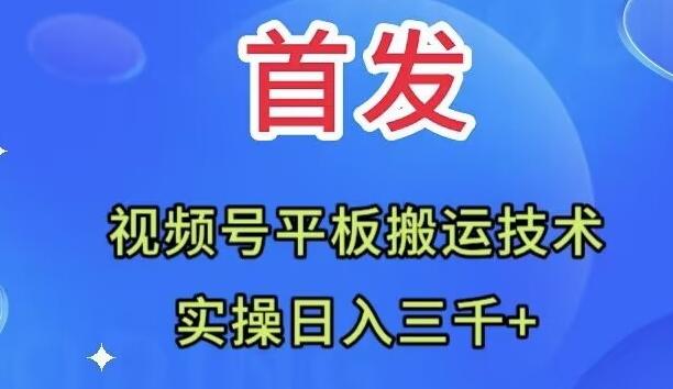 全网首发：视频号平板搬运技术，实操日入三千＋-归鹤副业商城