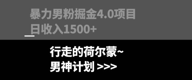 暴力男粉掘金4.0项目不违规不封号无脑复制单人操作日入1000+-归鹤副业商城