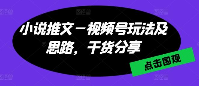 小说推文—视频号玩法及思路，干货分享-归鹤副业商城