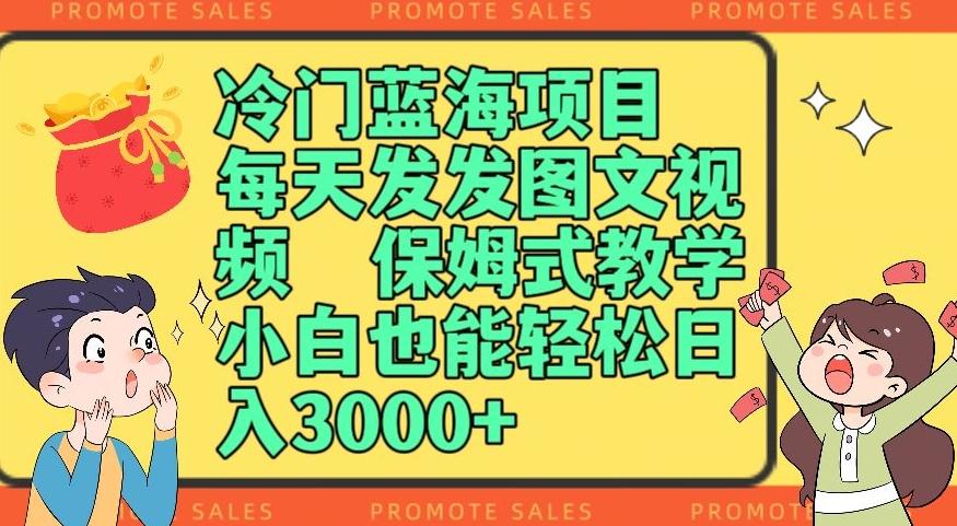 冷门蓝海项目，每天发发图文视频，保姆式教学，小白也能轻松日入3000+-归鹤副业商城