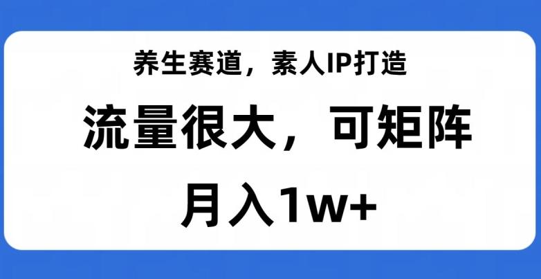 养生赛道，素人IP打造，流量很大，可矩阵，月入1w+【揭秘】-归鹤副业商城