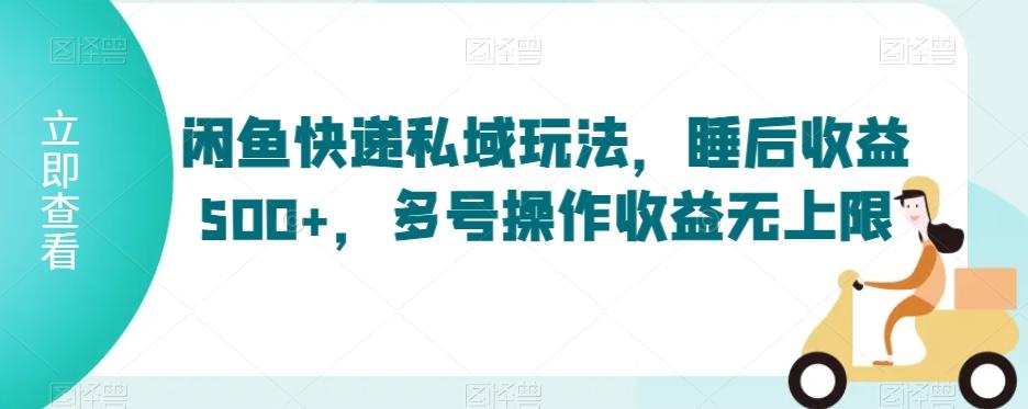 闲鱼快递私域玩法，睡后收益500+，多号操作收益无上限【揭秘】-归鹤副业商城