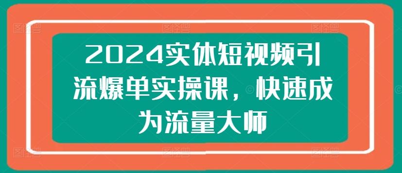 2024实体短视频引流爆单实操课，快速成为流量大师-归鹤副业商城