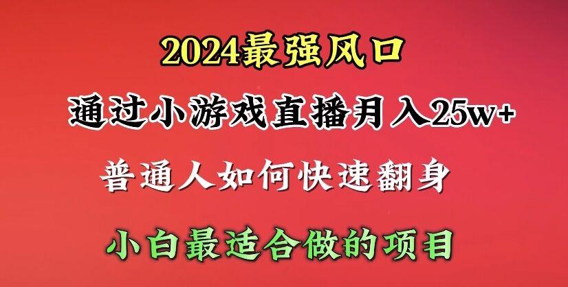 (10020期)2024年最强风口，通过小游戏直播月入25w+单日收益5000+小白最适合做的项目-归鹤副业商城