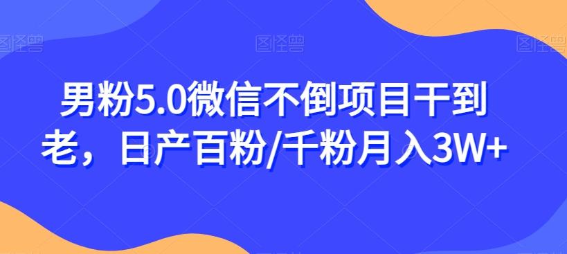 男粉5.0微信不倒项目干到老，日产百粉/千粉月入3W+【揭秘】-归鹤副业商城