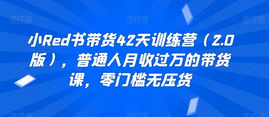 小Red书带货42天训练营(2.0版)，普通人月收过万的带货课，零门槛无压货-归鹤副业商城