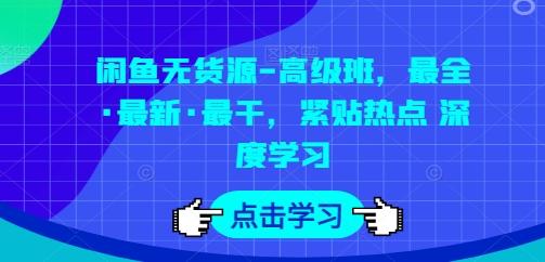 闲鱼无货源-高级班，最全·最新·最干，紧贴热点 深度学习-归鹤副业商城