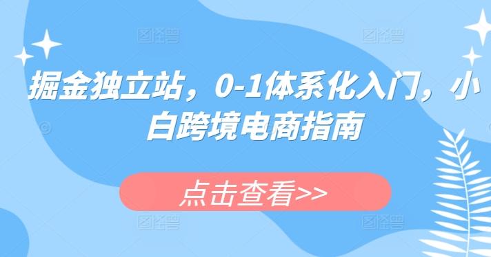 掘金独立站，0-1体系化入门，小白跨境电商指南-归鹤副业商城