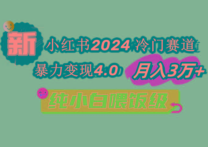 小红书2024冷门赛道 月入3万+ 暴力变现4.0 纯小白喂饭级-归鹤副业商城