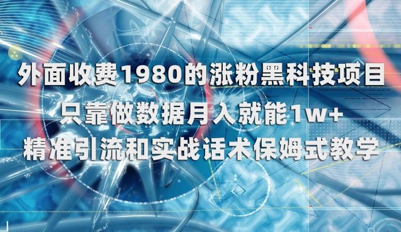 外面收费1980的涨粉黑科技项目，只靠做数据月入就能1w+【揭秘】-归鹤副业商城