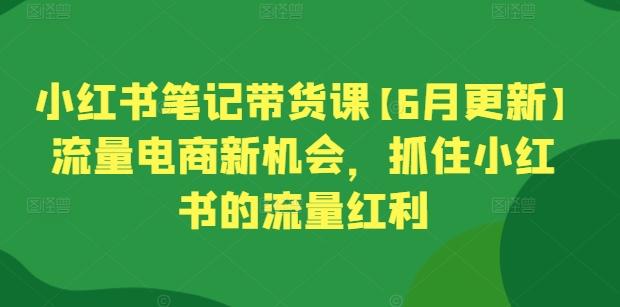 小红书笔记带货课【6月更新】流量电商新机会，抓住小红书的流量红利-归鹤副业商城