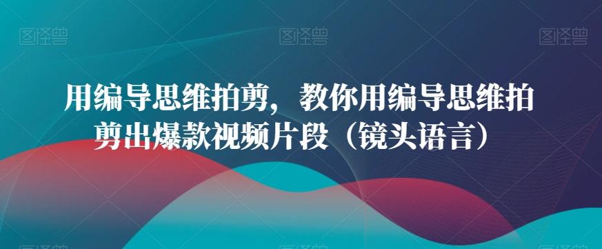 用编导思维拍剪，教你用编导思维拍剪出爆款视频片段(镜头语言)-归鹤副业商城